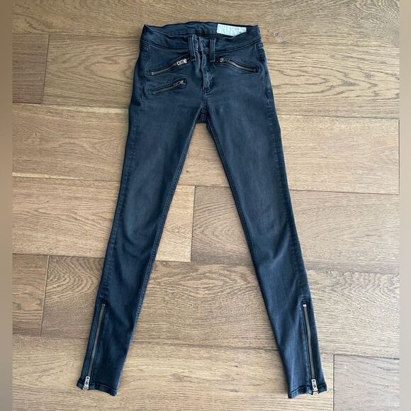 Women’s Rag & Bone Zipper ‘Washed Black’ Jeans size 24.  Great condition! - Picture 1 of 7